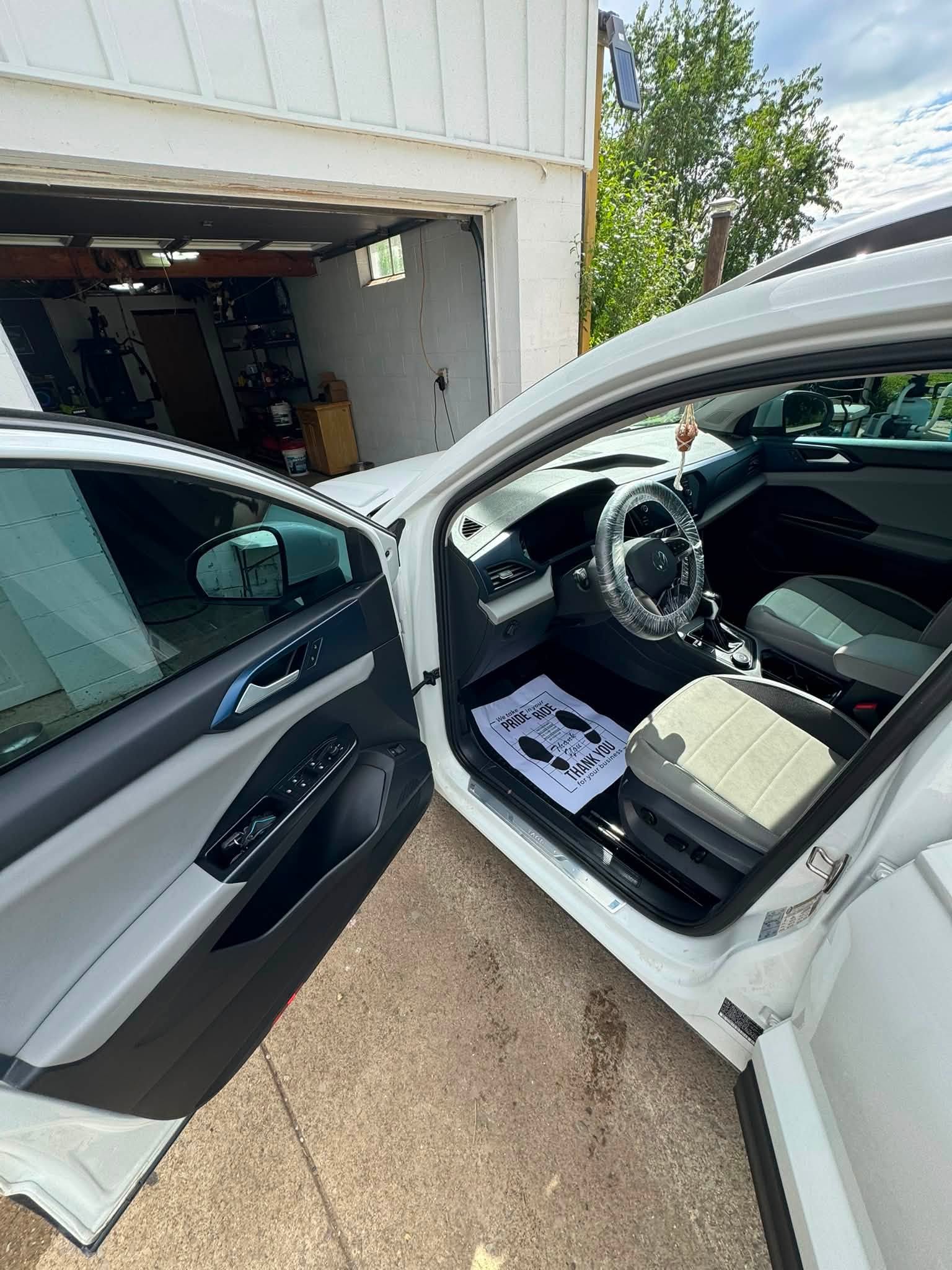 Clean light-grey interior of a detailed pickup